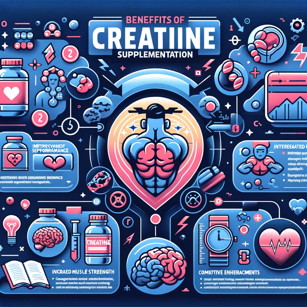 An infographic highlighting the benefits of creatine supplementation.