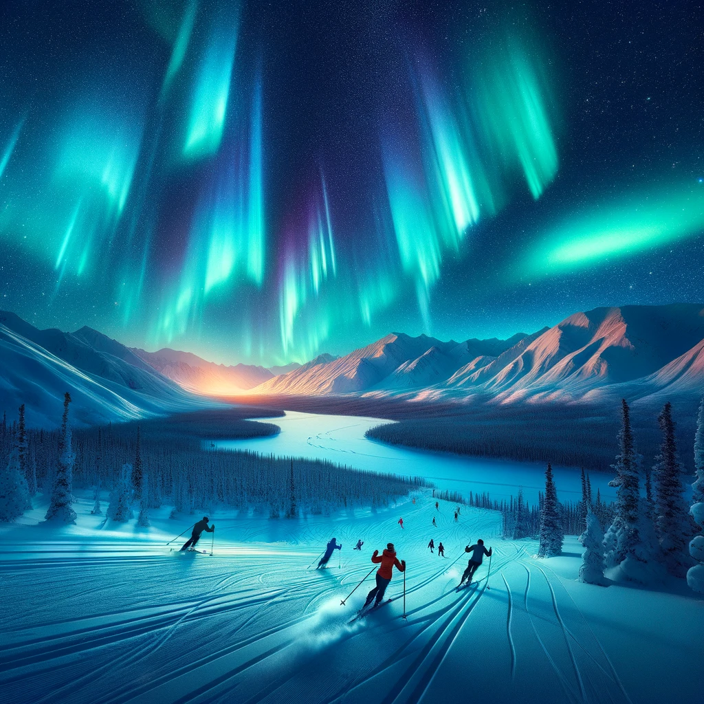 Winter Wonders: Aurora and Skiing in Denali National Park